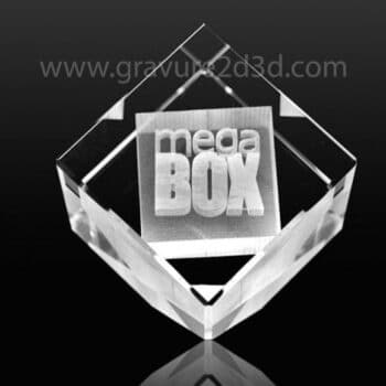 bloc en verre pan coupé gravé objets publicitaires