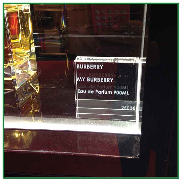 Bloc de verre carré avec gravure laser 2d