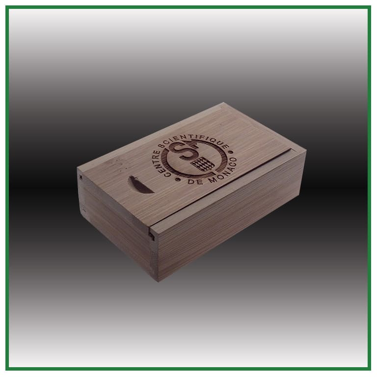 Boite en bois pour clé USB verre