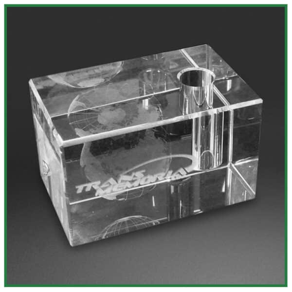 porte stylo presse papier en verre