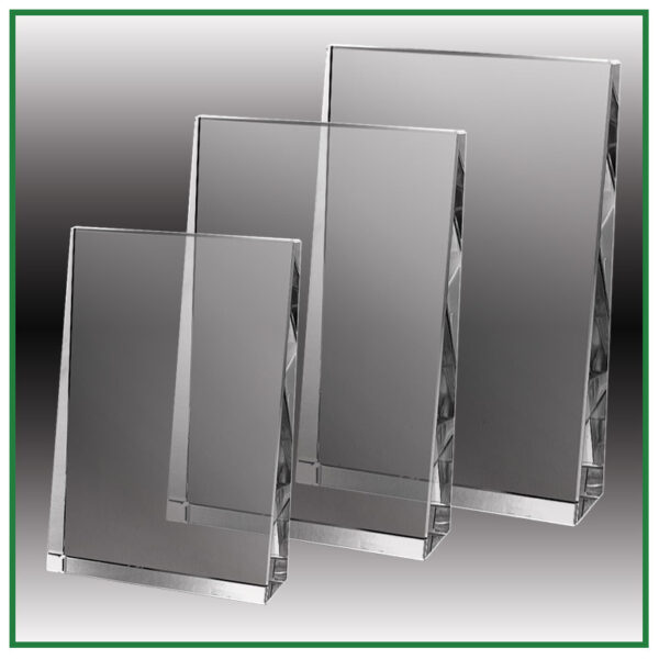 Trophée verre rectangulaire biseauté