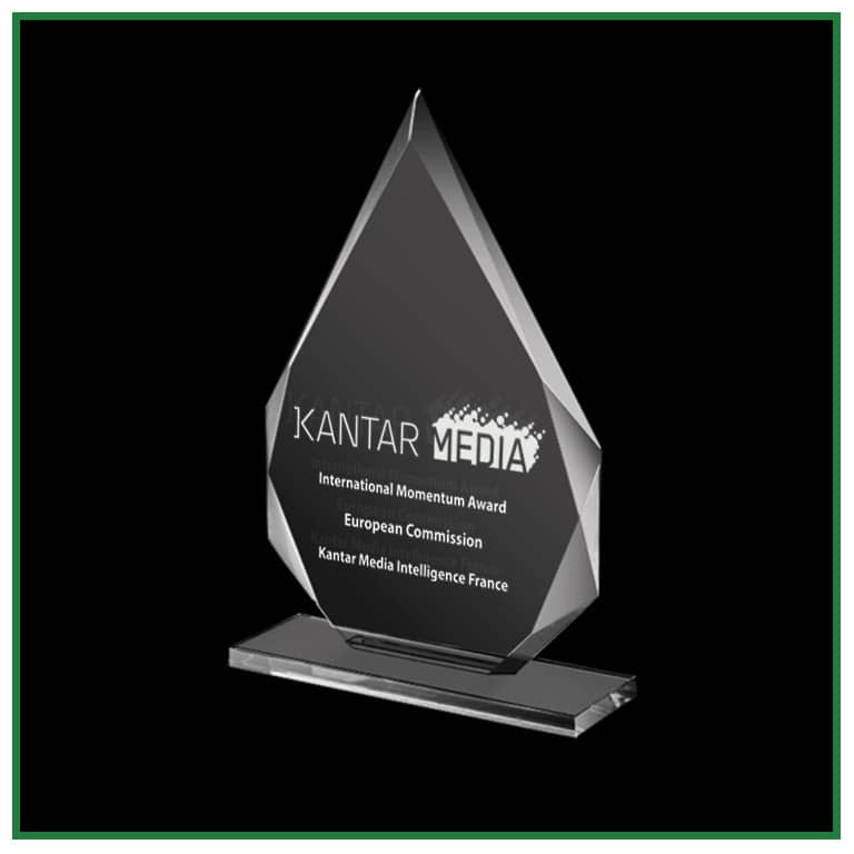 Trophée verre personnalisé gravure laser