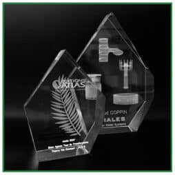 Trophée en verre gravure 2D 3D