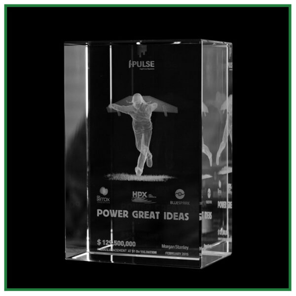 trophée rectangulaire en verre