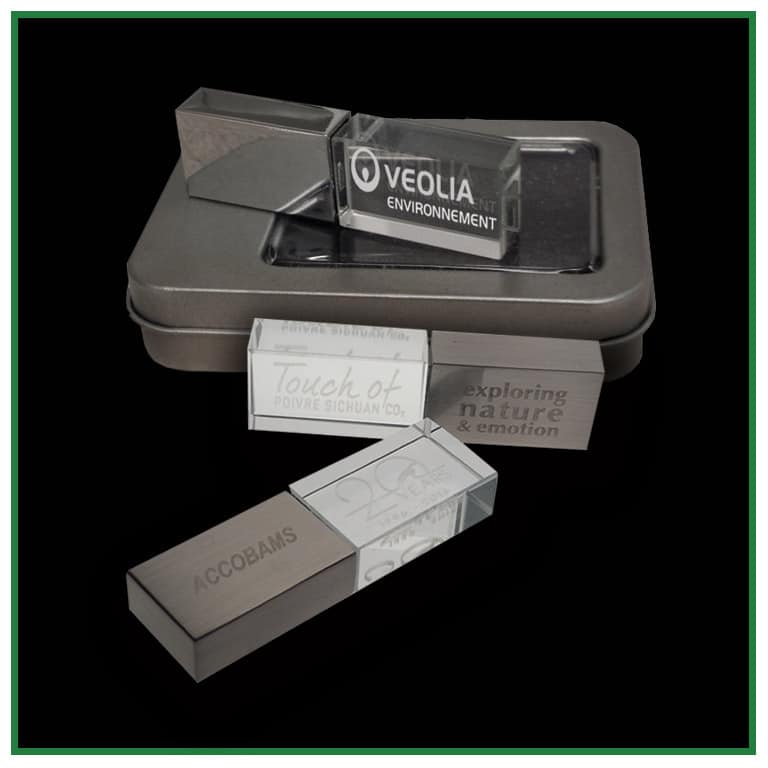 clés USB en verre personnalisable