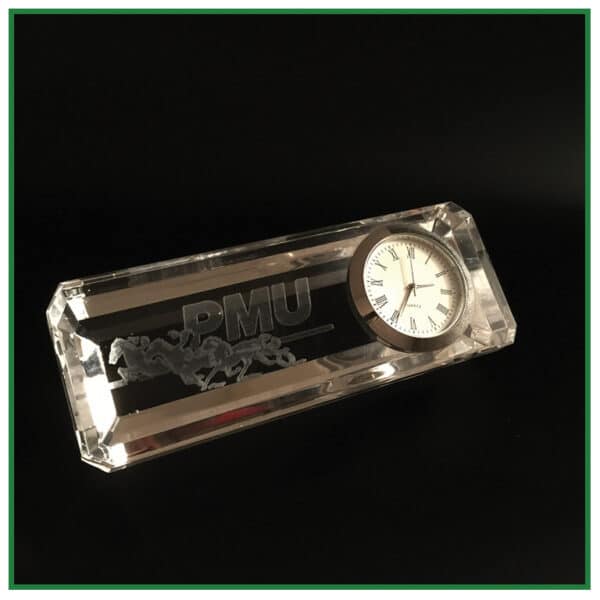 accesoire bureau en verre, horloge