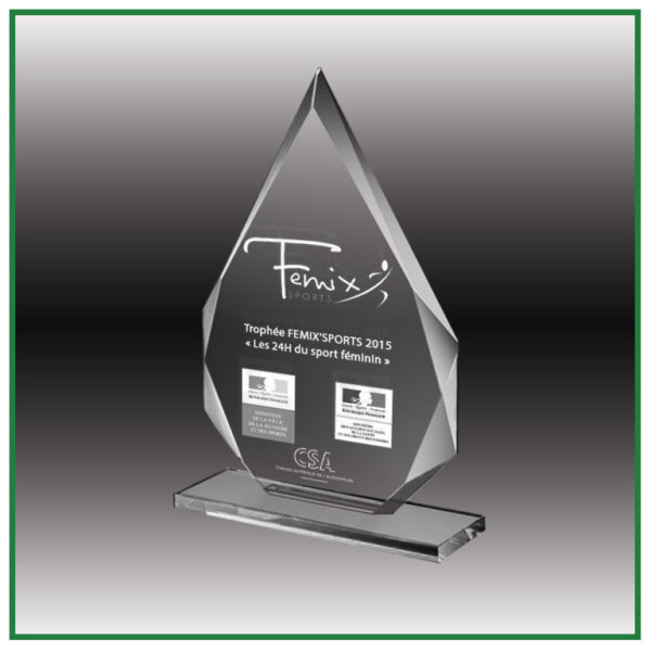 Trophée personnalisé en verre