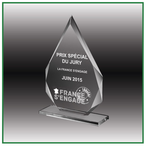 Trophée en verre personnalisé