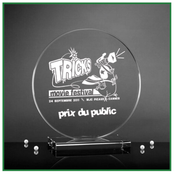Trophée en verre rond