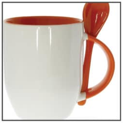 mug publicitaire bicolor avec cuillere