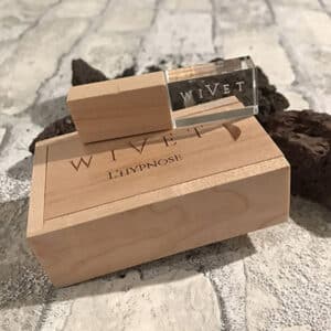 clés usb verre et bois