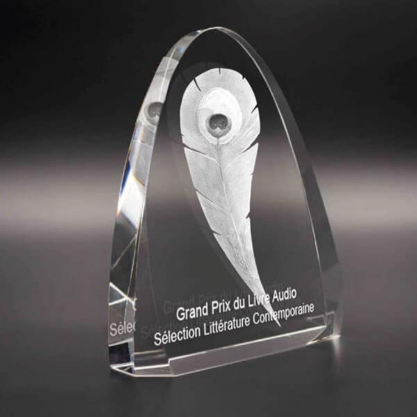 Trophée en verre personnalisé