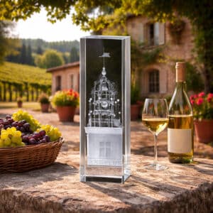 Grand trophée rectangulaires en verre gravé 200x60x60 mm