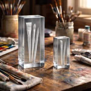 Grands trophées rectangulaires en verre