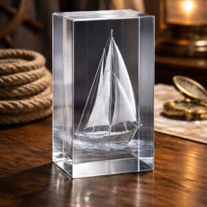 Grands trophées rectangulaires en verre