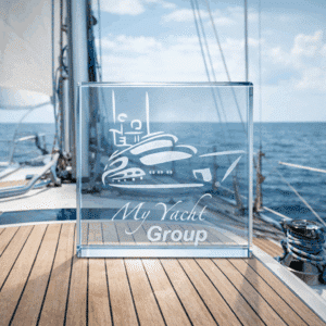 Plaque en verre carrée personnalisée