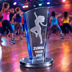 Trophée verre voile socle rond gravé