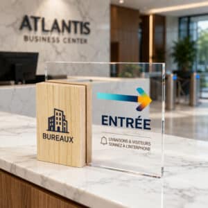 Plaque personnalisée bois et acrylique