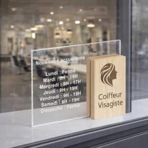 Plaque personnalisée bois et acrylique