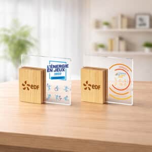 Plaque personnalisée bois et acrylique