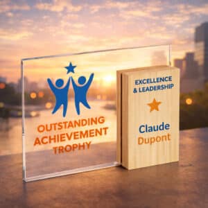 Plaque personnalisée bois et acrylique