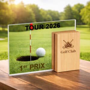 Plaque personnalisée bois et acrylique