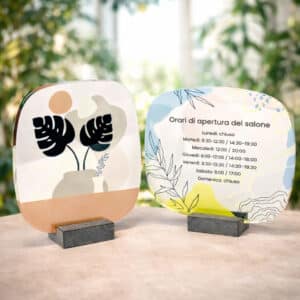 Plaque plexiglas personnalisée arrondie imprimée