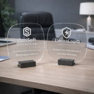 Plaque plexiglas personnalisée arrondie gravée