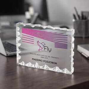 Trophée plaque acrylique ondulé design personnalisé