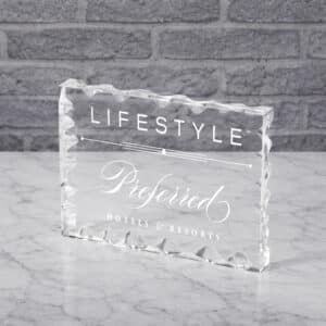 Trophée plaque acrylique ondulé design personnalisé