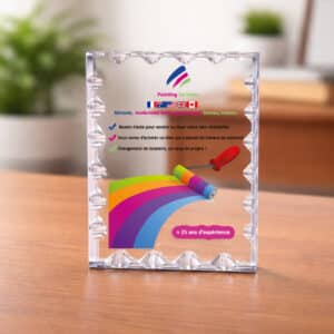 Trophée plaque acrylique ondulé design personnalisé