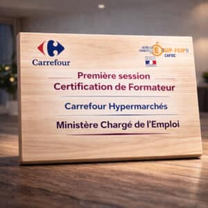 Trophées en bois personnalisables, gravure laser et marquage couleurs