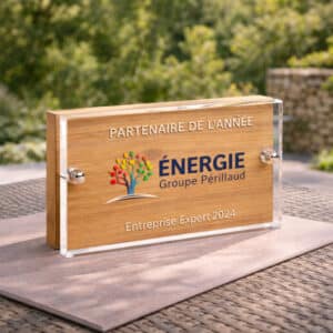 Trophée bois plexi personnalisable