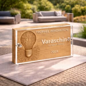 Trophée bois plexi personnalisable