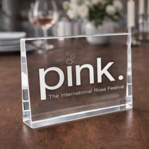 Trophée en verre rectangulaire horizontal