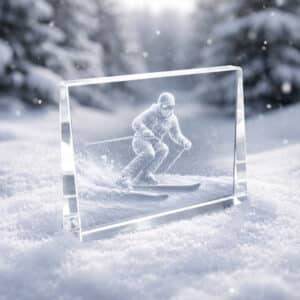 Trophée en verre rectangulaire horizontal gravé