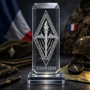 Trophée en verre sur socle César gravé