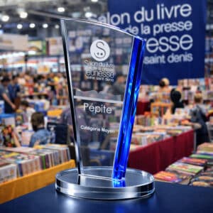 Trophée verre voile socle rond