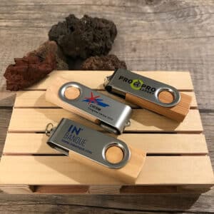 Clés USB bois rotatives personnalisées