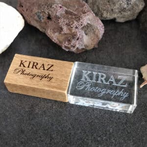 Clés USB verre bois personnalisée