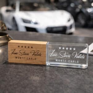 Clés USB verre bois personnalisée