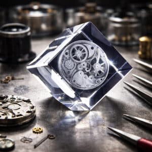 Cube de verre gravé pan coupé