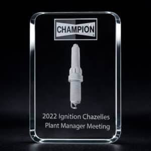 Plaque en verre personnalisée par gravure laser