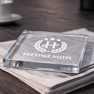 Plaque en verre carrée personnalisée