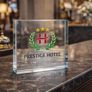 Plaque en verre carrée personnalisée