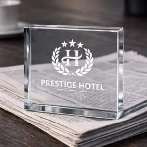 Plaque en verre carrée personnalisée