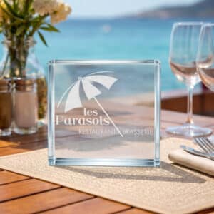 Plaque en verre carrée personnalisée