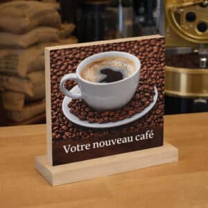 Trophée bois carré personnalisable sur socle