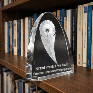 Trophée en verre optique arrondi Colline