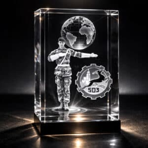 Trophées en verre rectangles 10 - 15 cm. Gravure laser